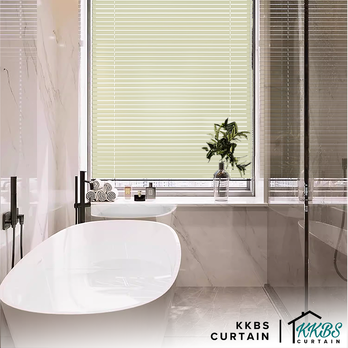 Tirai Venetian Sumiko 25mm Dibuat Disesuaikan