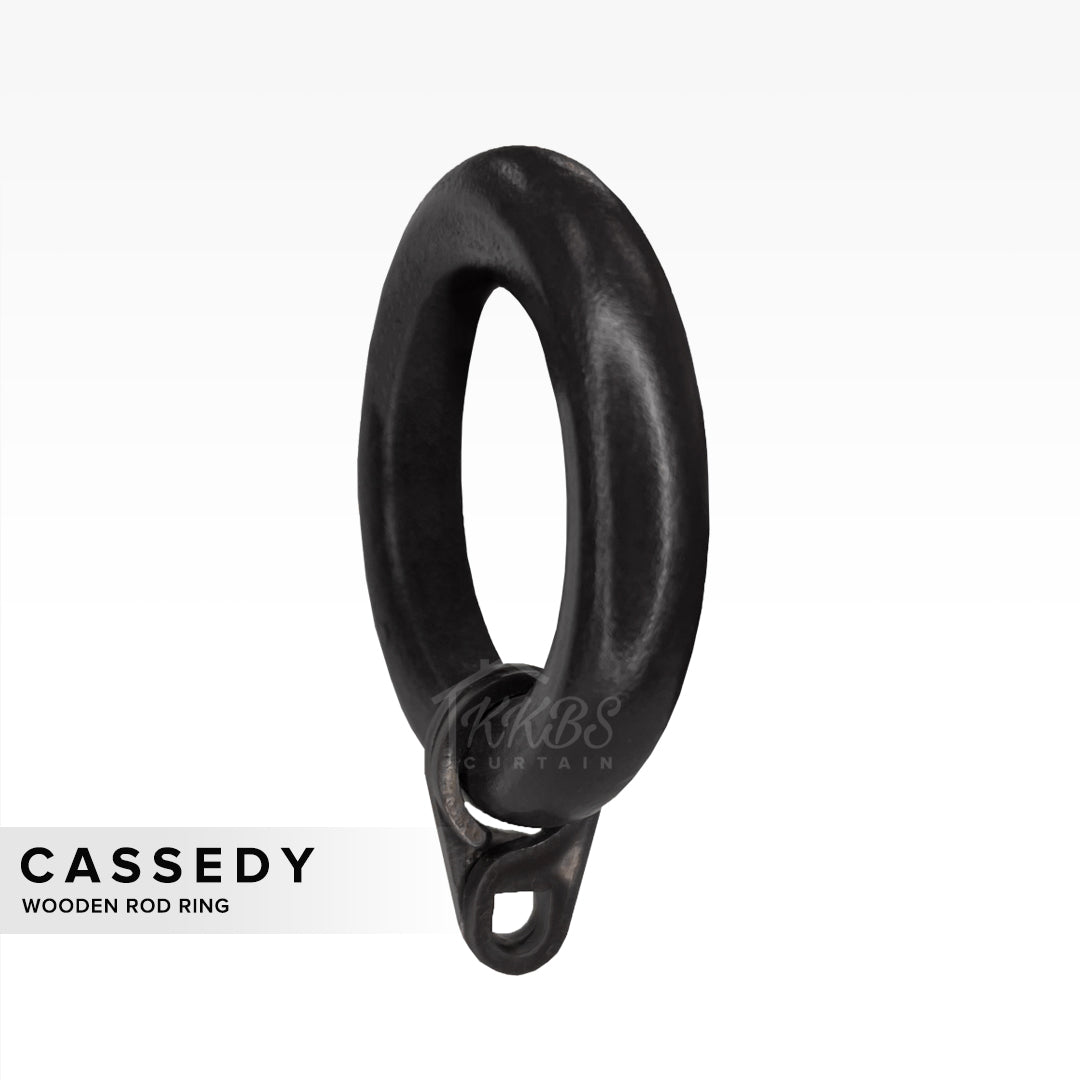 Cassedy Cincin Batang Langsir Berkayu Warna Hitam Ebony