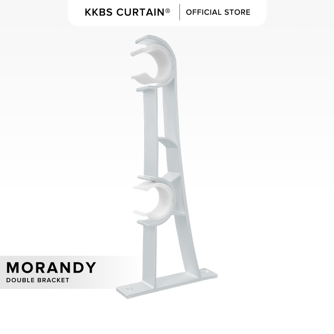 Morandy Curtain Rod Double Bracket - Pearl White