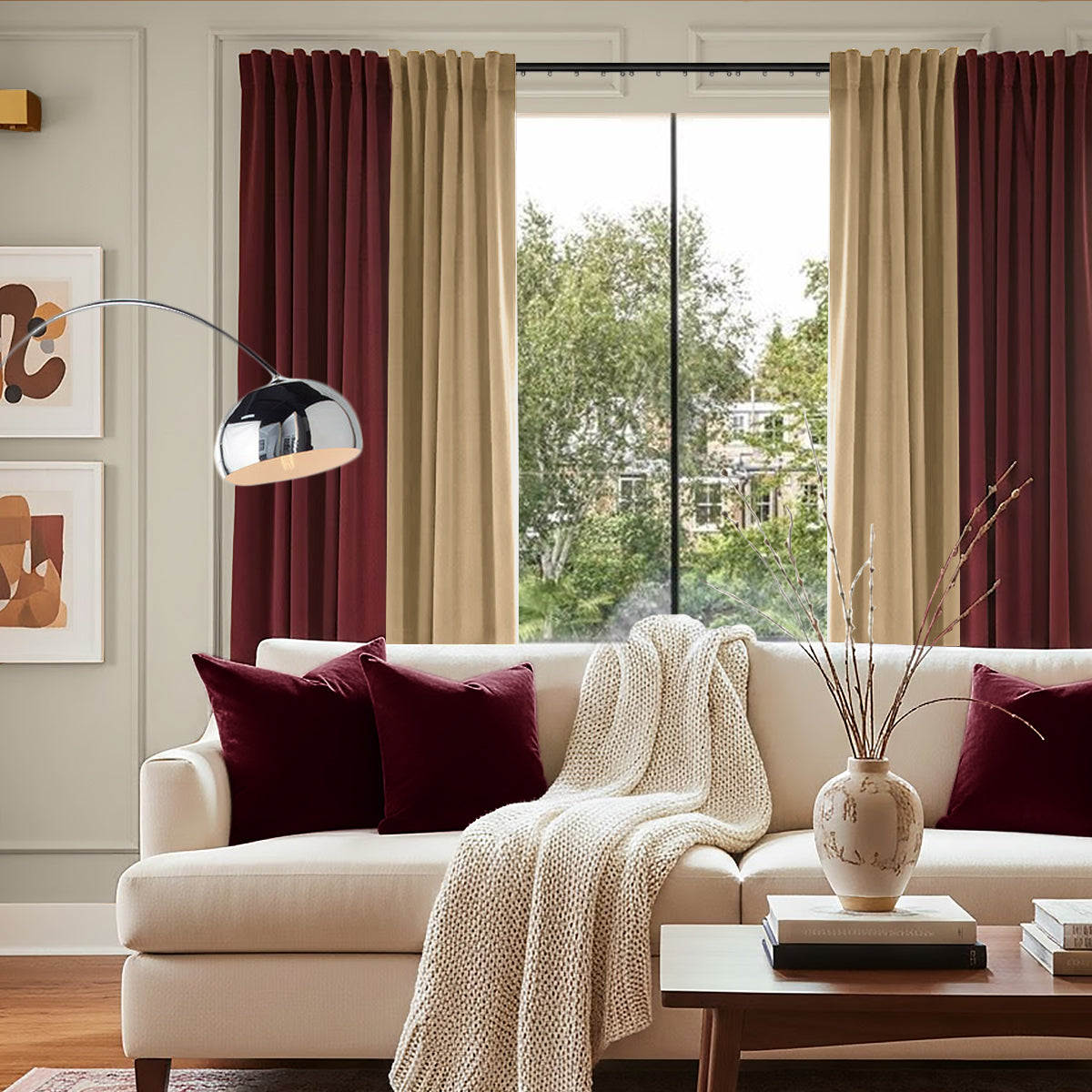 Melina 90-98% Blackout Curtain Ready Made - Standard Width