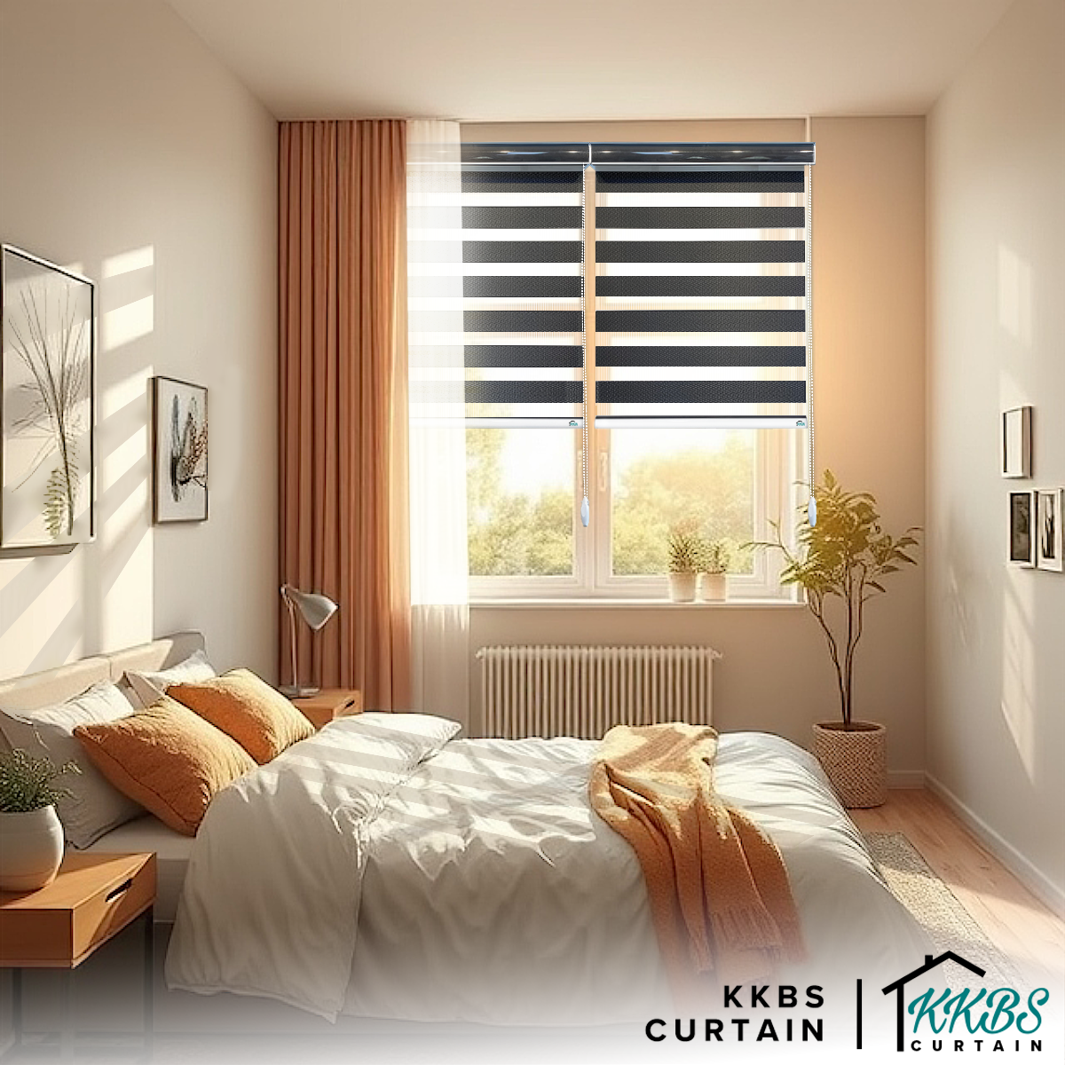 Santino 100% Blackout Zebra Blinds Dibuat Tersuai