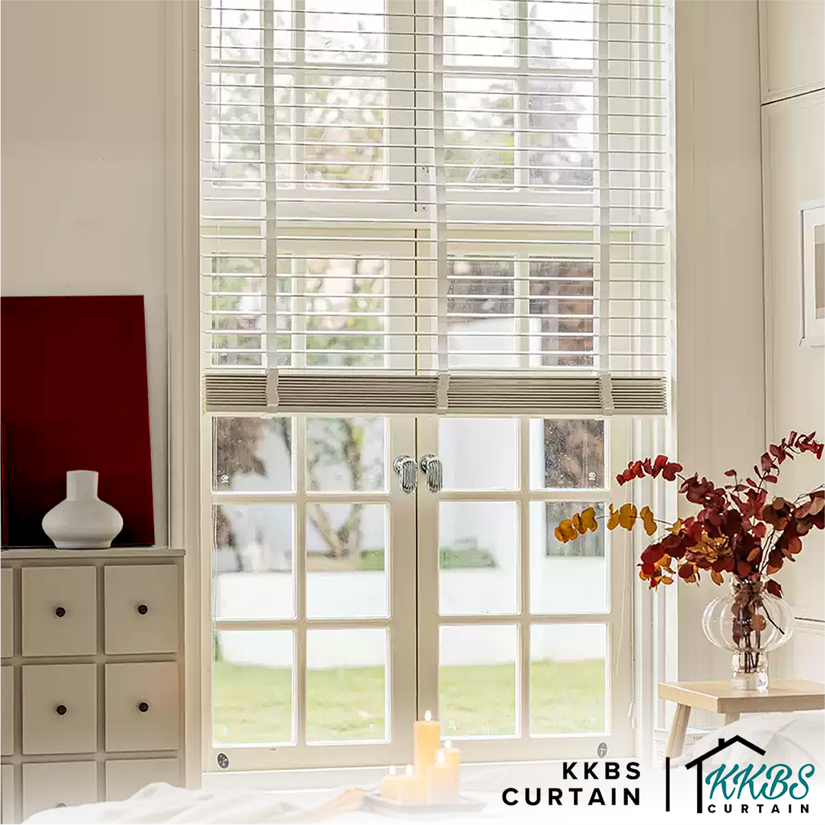 Bidai Kayu Calixto 50mm Dibuat Tersuai