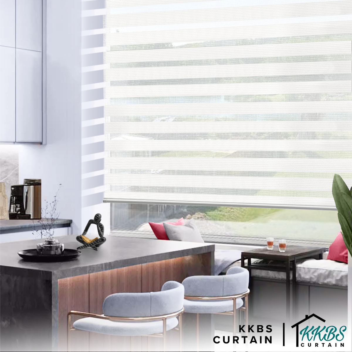 Tirai Zebra Semi Blackout Santiago Dibuat Tersuai