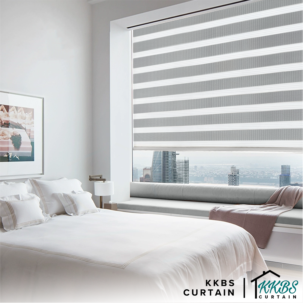 Kimiko Semi Blackout Zebra Blinds Dibuat Tersuai