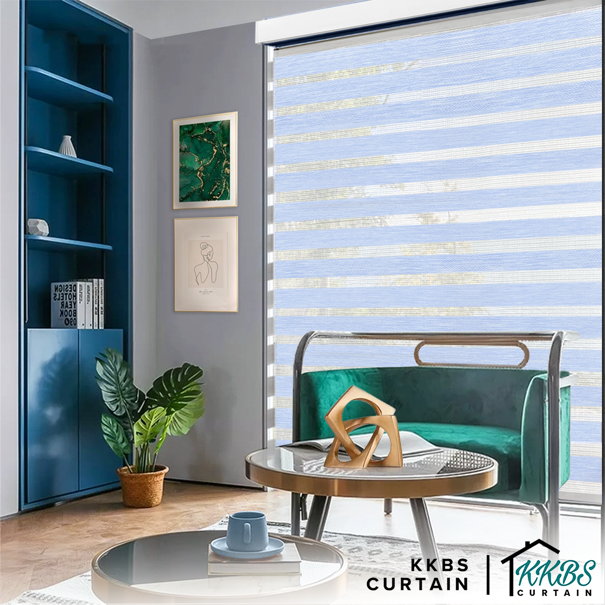 Tirai Zebra Semi Blackout Santiago Dibuat Tersuai