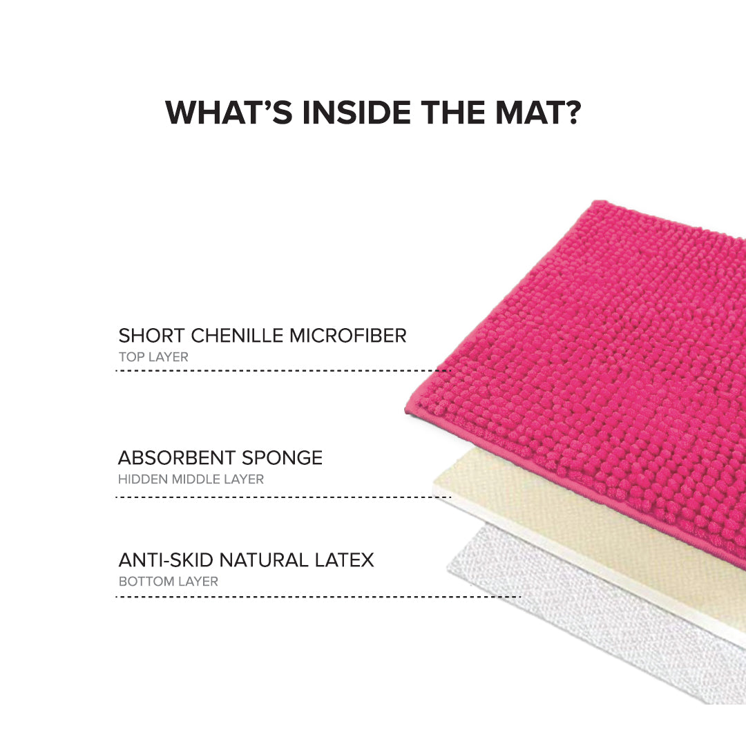 Alas Kaki Chenille Microfiber Warna Polos Bulu Pendek