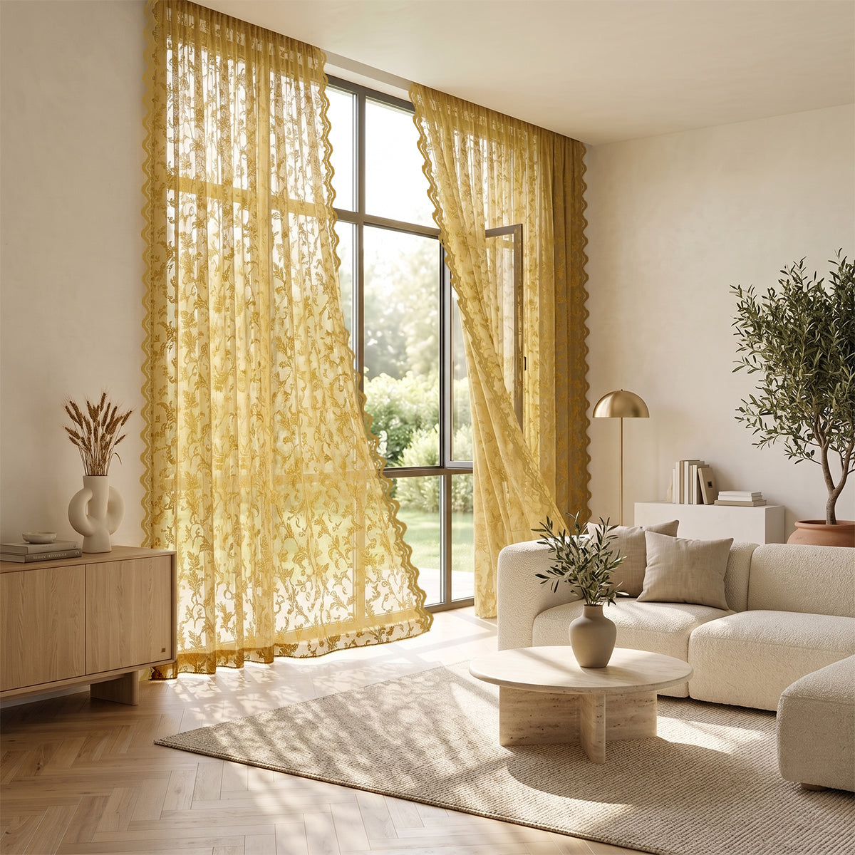 Florence Lace Sheer Curtain Ready Made