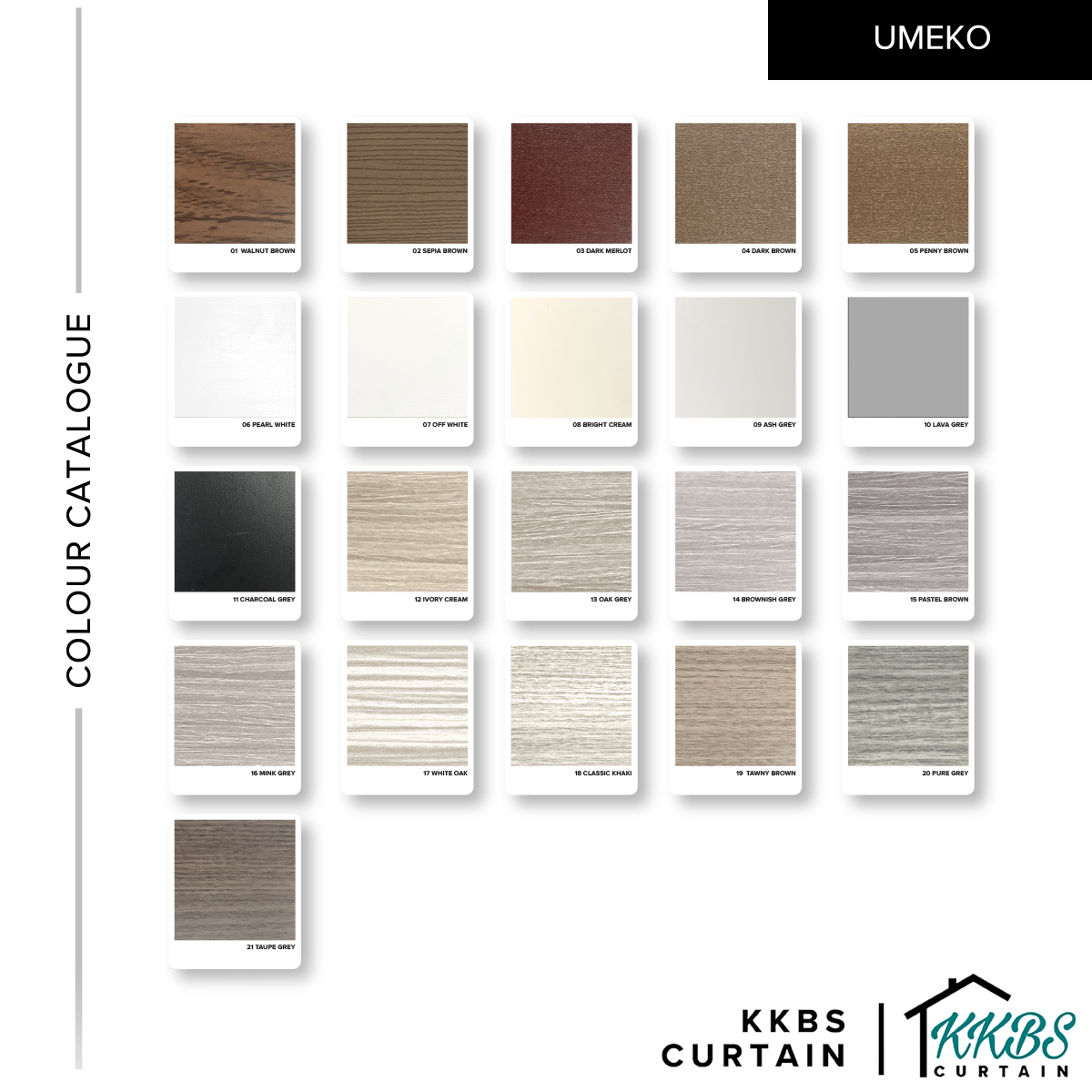 Bidai Kayu Umeko 50mm Dibuat Disesuaikan