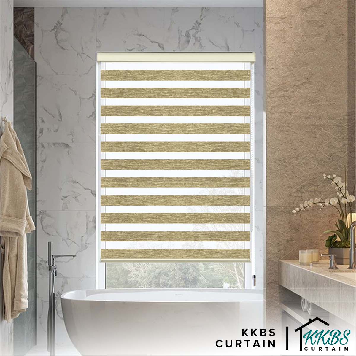 Tirai Zebra Semi Blackout Santiago Dibuat Tersuai