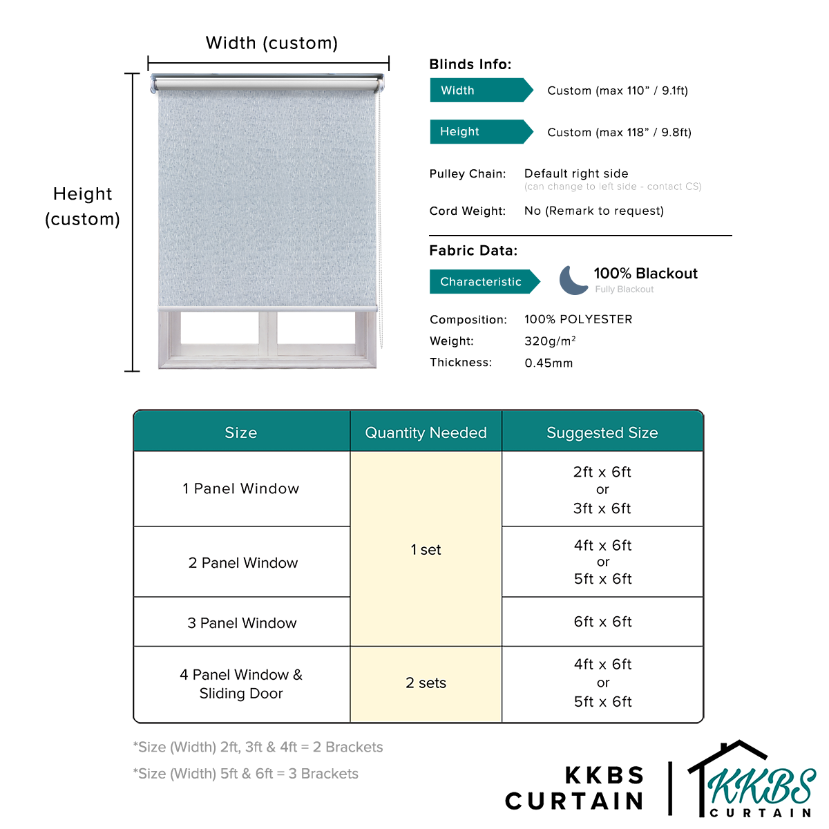 Tirai Roller Bellino 100% Dibuat Tersuai