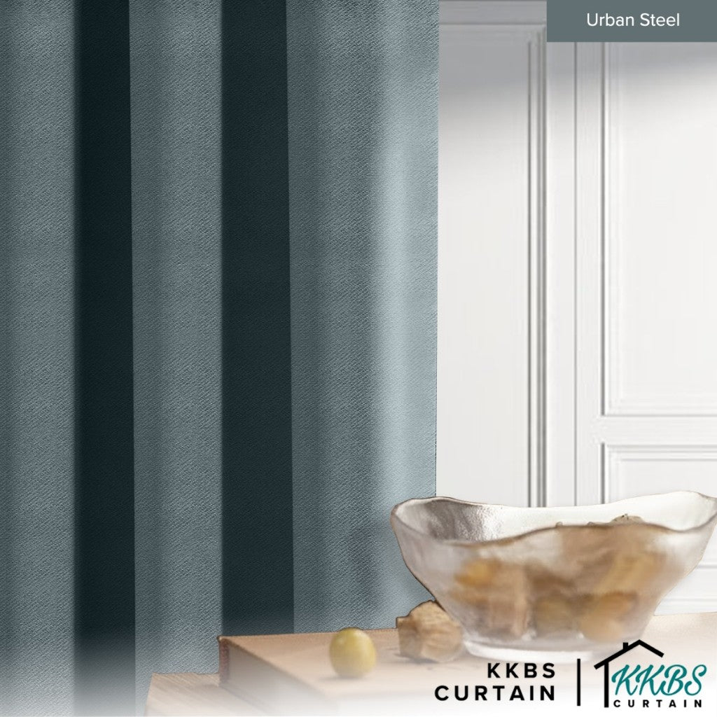 Melina Langsir Siap Jahit Cangkuk & Eyelet Kalis Cahaya 90-98% - Lebar Standard