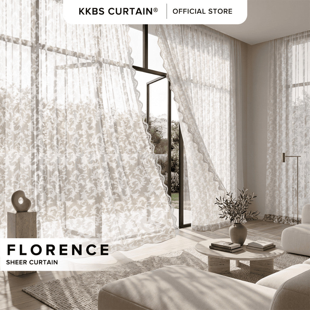 Florence Sheer Curtain Ready Made French Pleat Hook & Ring Eyelet