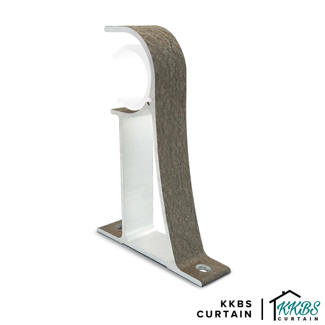 Luxstony Curtain Rod Single Bracket Khaki Brown