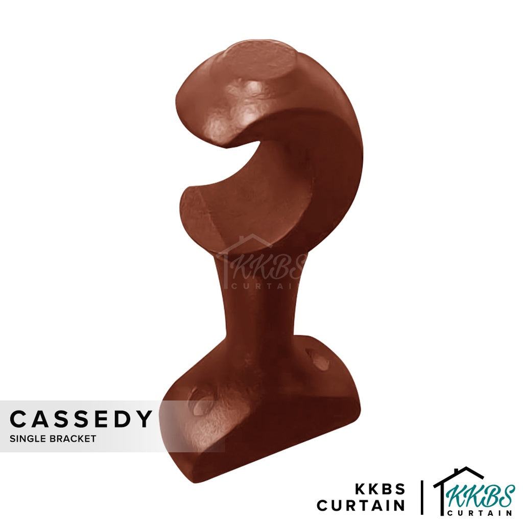 Cassedy 木质窗帘杆单支架 天然桃花心木色