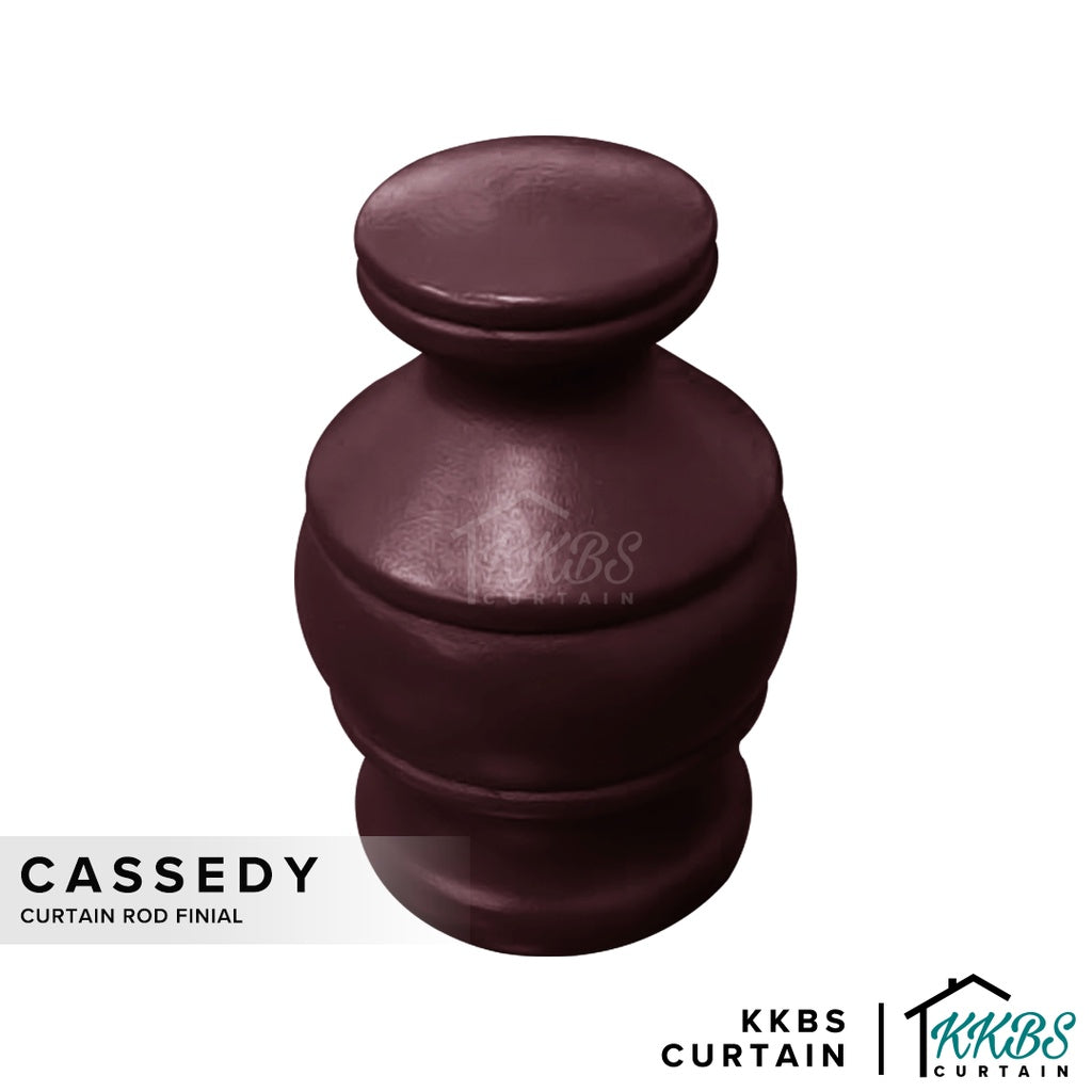 Cassedy Penutup Batang Langsir Berkayu Warna Merlot Gelap