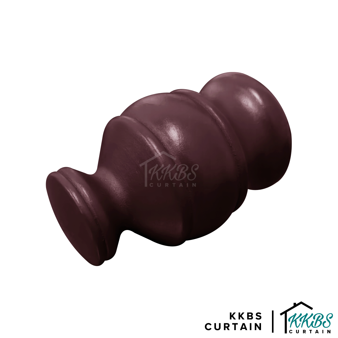 Cassedy Penutup Batang Langsir Berkayu Warna Merlot Gelap