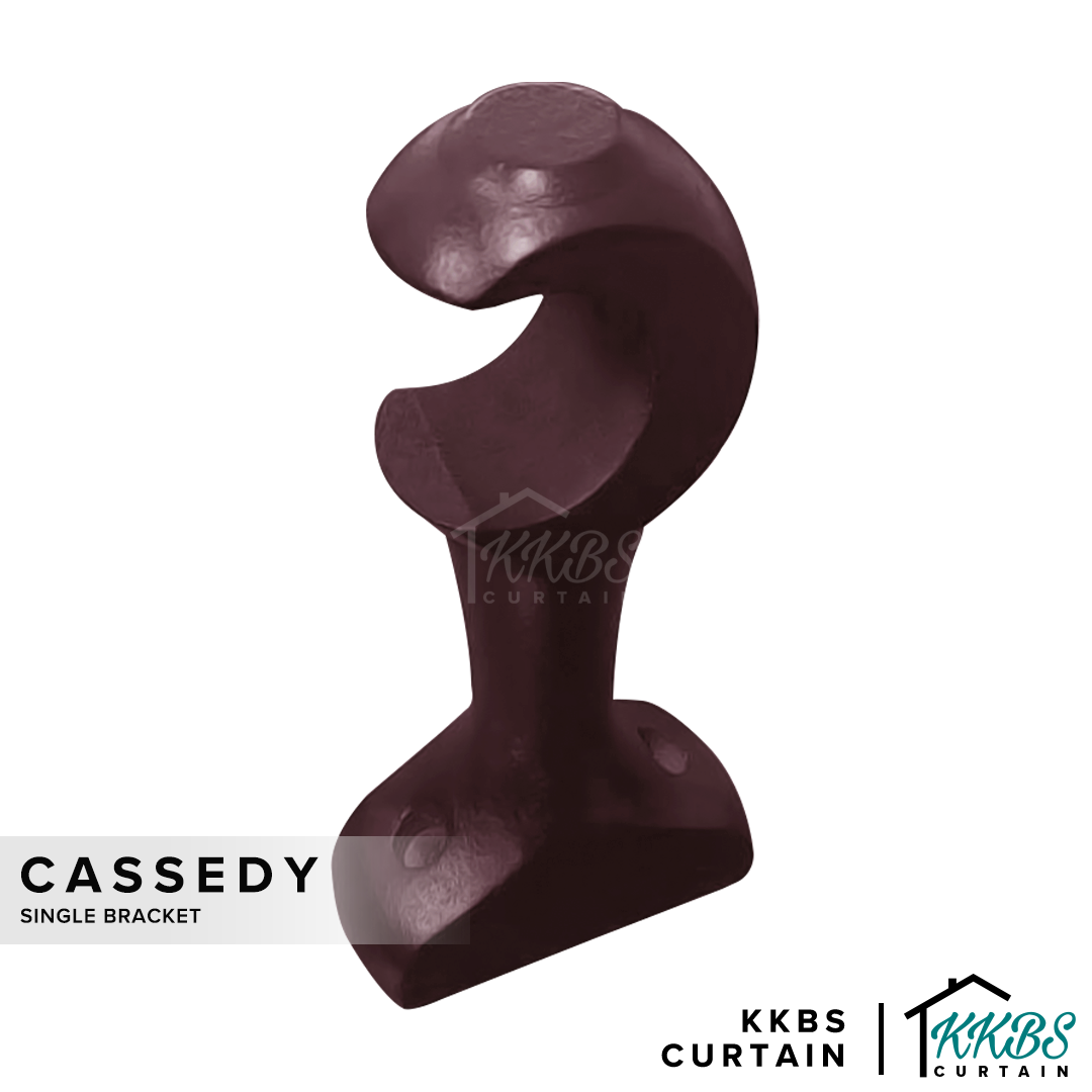 Cassedy 木质窗帘杆单支架 深梅洛颜色