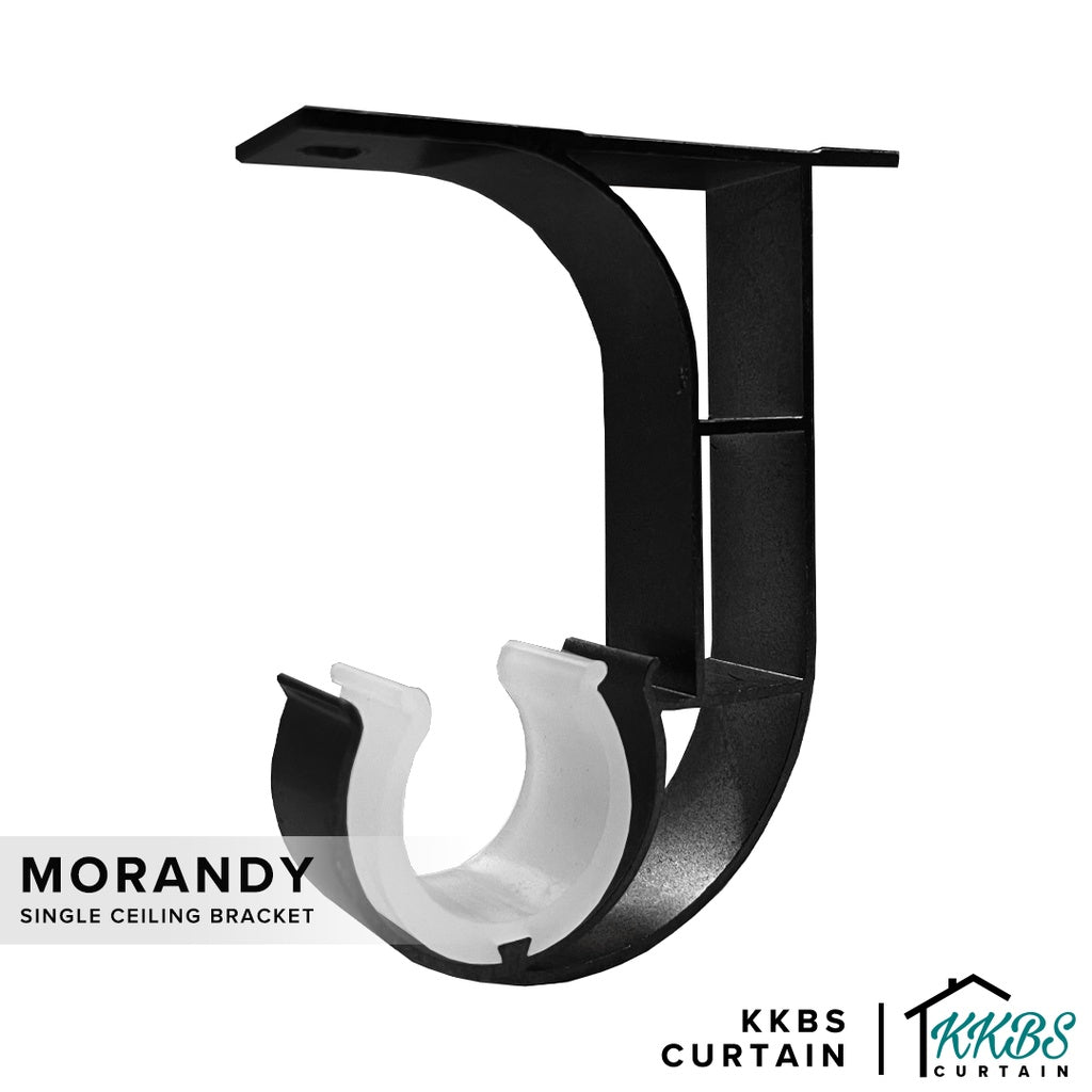 Morandy 窗帘杆顶装单支架 黑曜石色