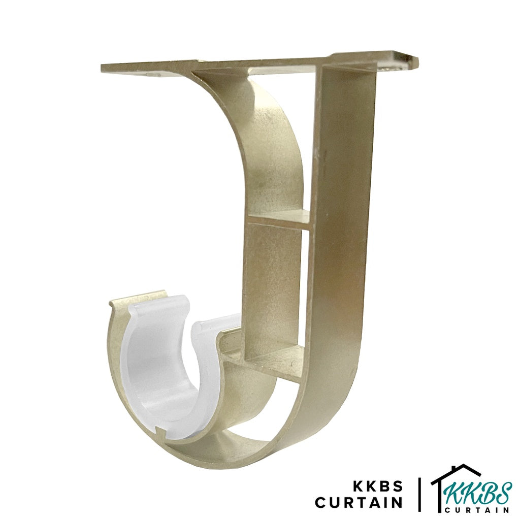 Morandy Curtain Rod Single Ceiling Bracket Matte Light Gold