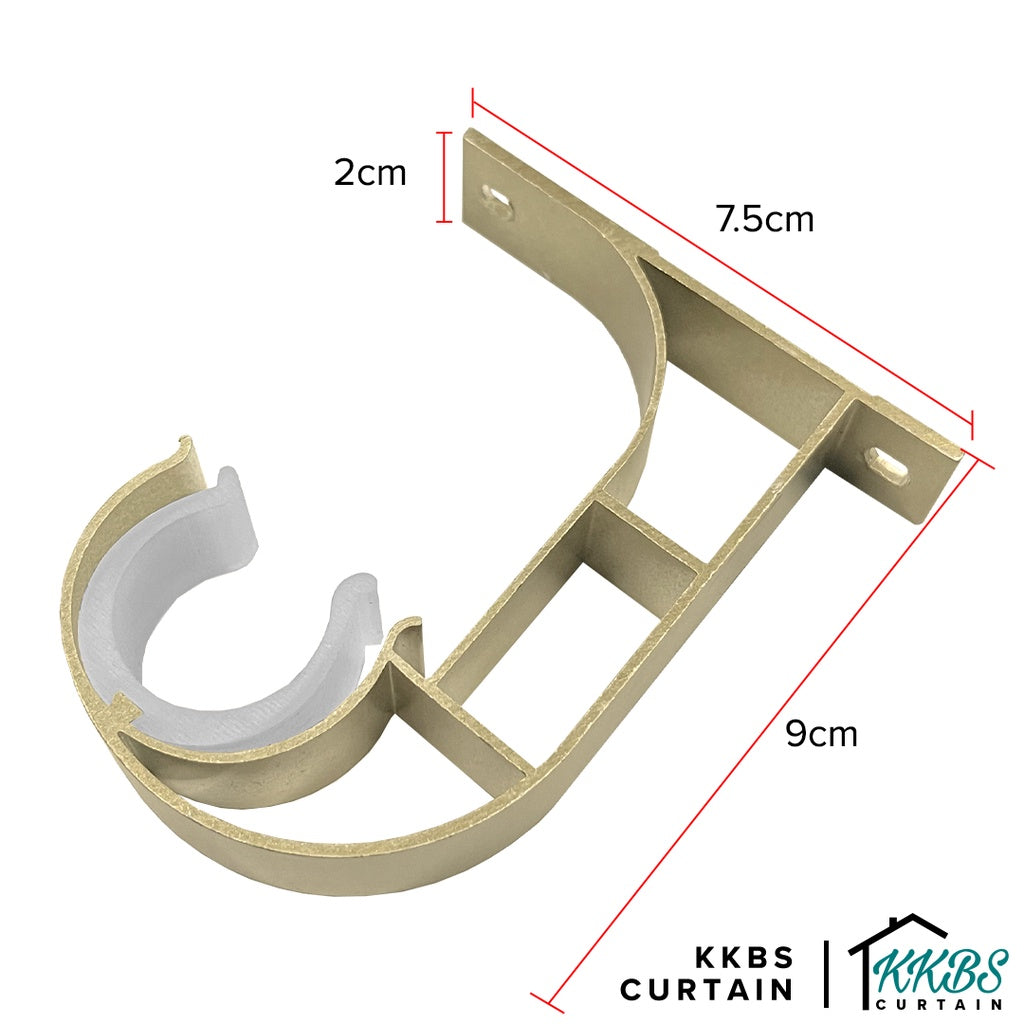 Morandy Curtain Rod Single Ceiling Bracket Matte Light Gold