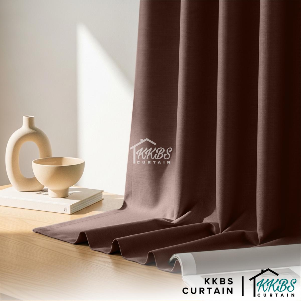 Melina 90-98% Blackout Curtain Sedia Ada Cangkuk &amp; Eyelet - Lebar Tambahan