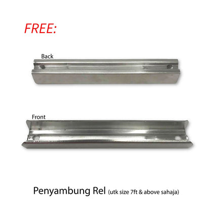 Rel Langsir Aluminium Traludy / Track Single Set Lengkap 