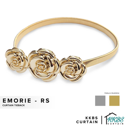 Emorie 玫瑰花设计窗帘绑带