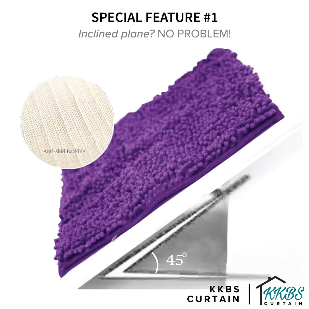 Alas Kaki Chenille Microfiber Warna Polos Bulu Pendek