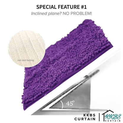 Alas Kaki Chenille Microfiber Warna Polos Bulu Pendek