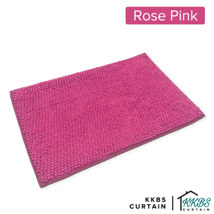 Alas Kaki Chenille Microfiber Warna Polos Bulu Pendek