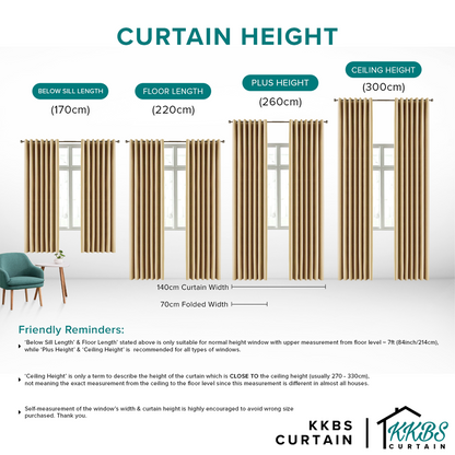 Jorica 85-95% Blackout Curtain Ready Made Standard Width