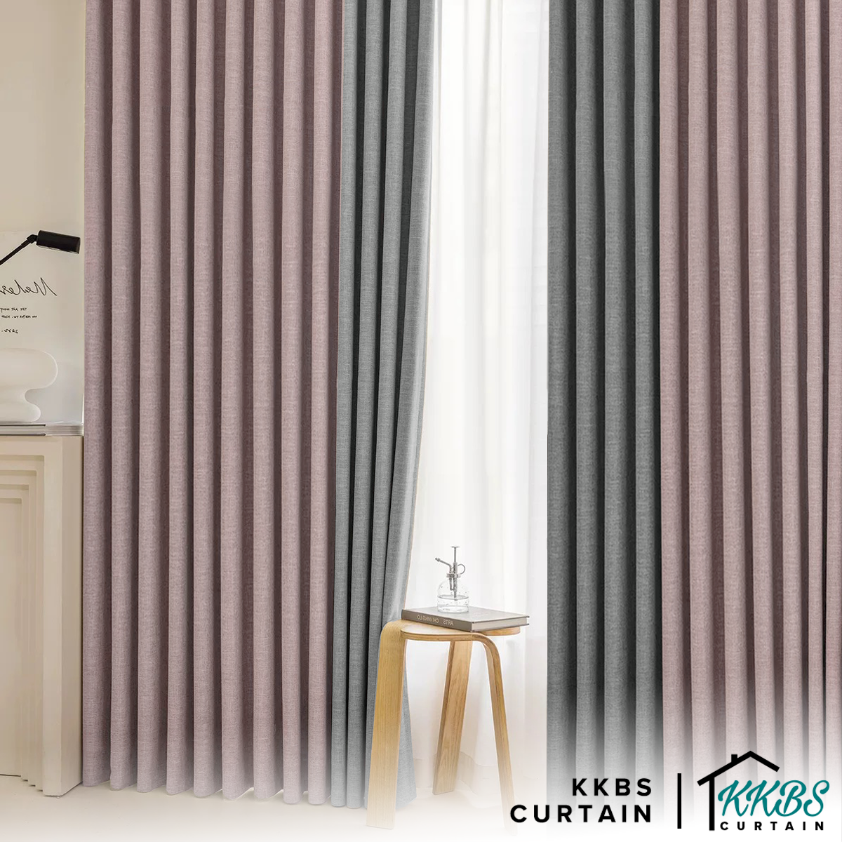 Mizuka 100% Blackout Curtain Ready Made Standard Width