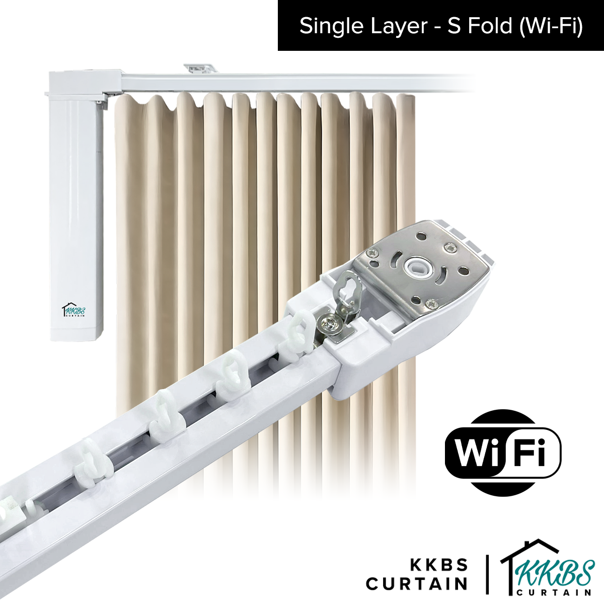 Smartony Wi-Fi / ZigBee Track Langsir Bermotor Set Lengkap