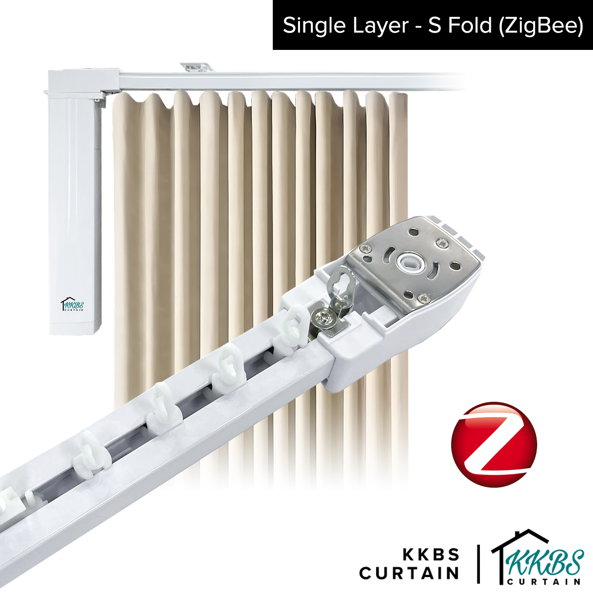 Smartony Wi-Fi / ZigBee Track Langsir Bermotor Set Lengkap
