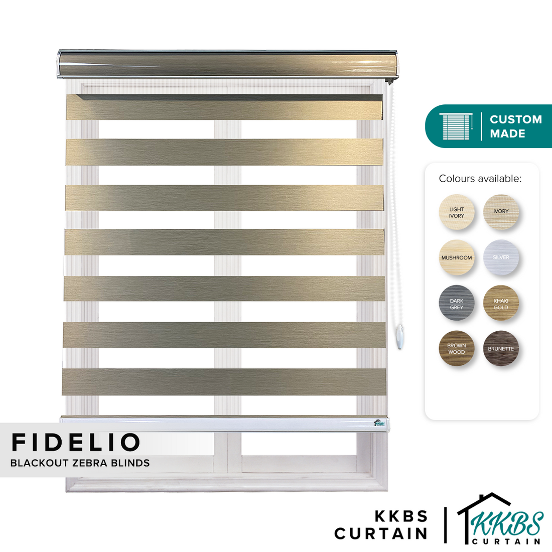 Fidelio Blackout Zebra Blinds Dibuat Tersuai