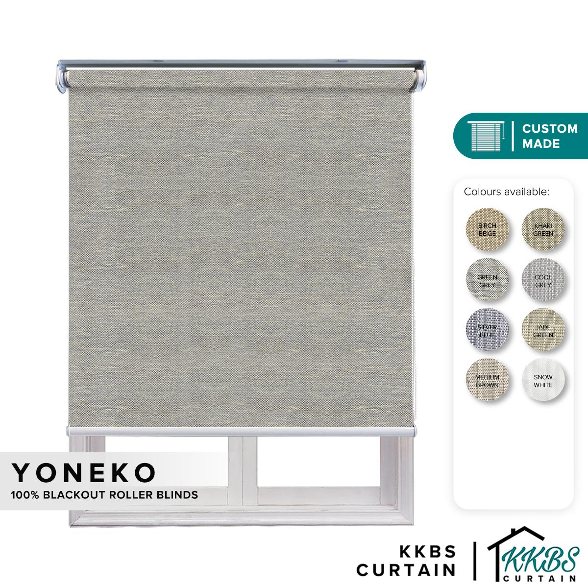 Yoneko 100% Tirai Roller Blackout Dibuat Tersuai