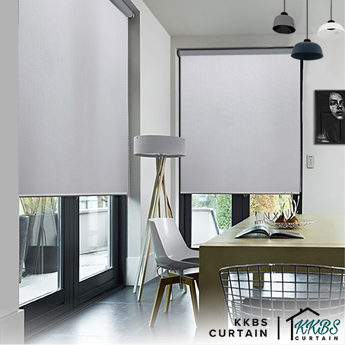 Amelio 100% Blackout Roller Blinds Dibuat Tersuai 