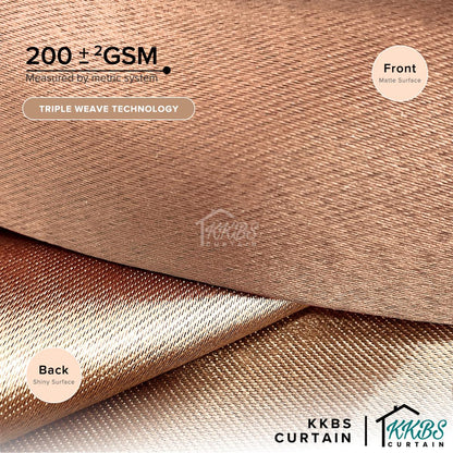 Melina 90-98% Blackout Curtain Sedia Ada Cangkuk &amp; Eyelet - Lebar Tambahan