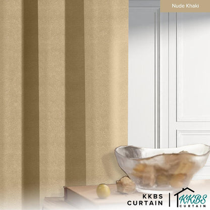Melina 90-98% Blackout Curtain Sedia Ada Cangkuk &amp; Eyelet - Lebar Tambahan