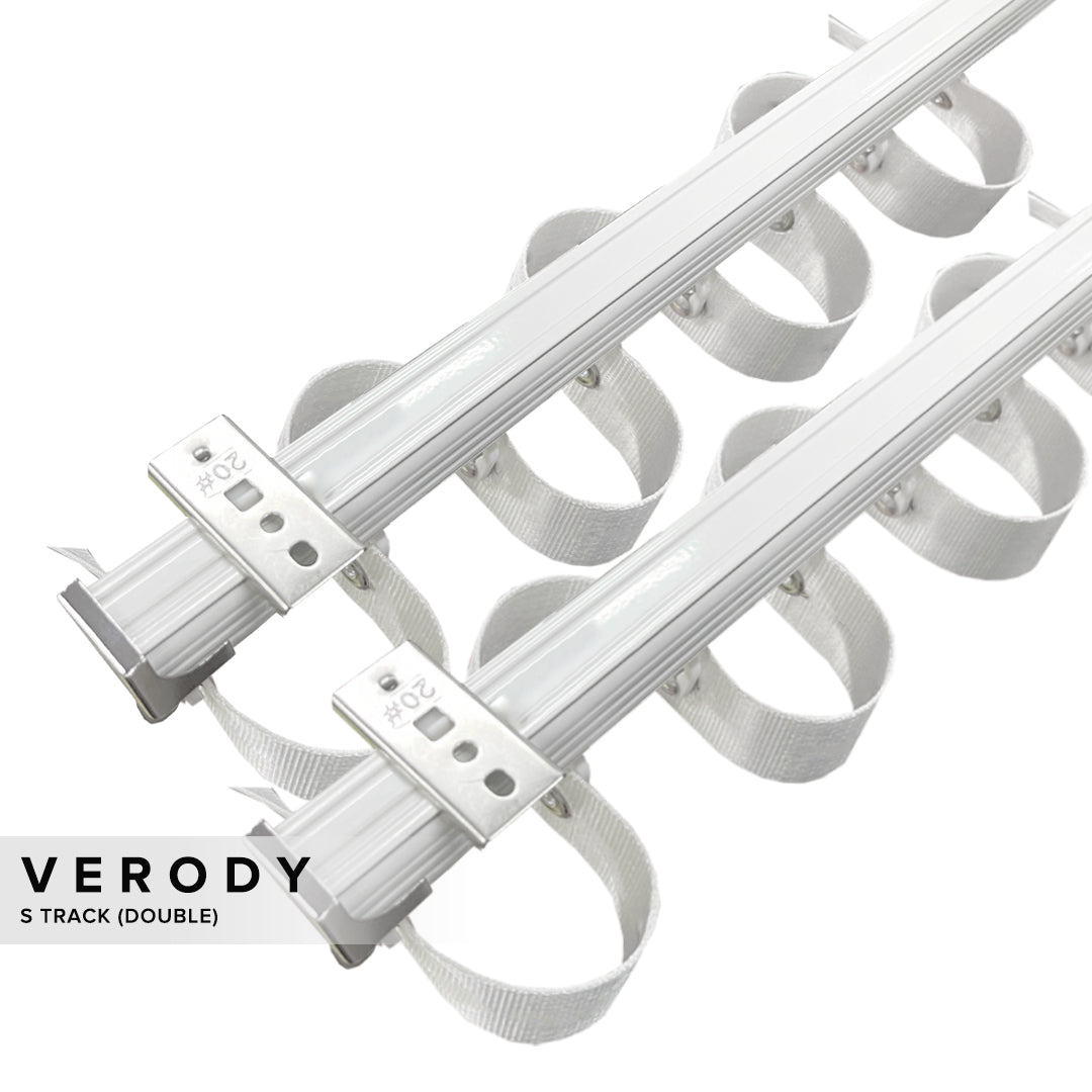 Verody Heavy Duty S Lipat / French Pleat Track Double Set Lengkap 