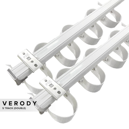 Verody Heavy Duty S Lipat / French Pleat Track Double Set Lengkap 