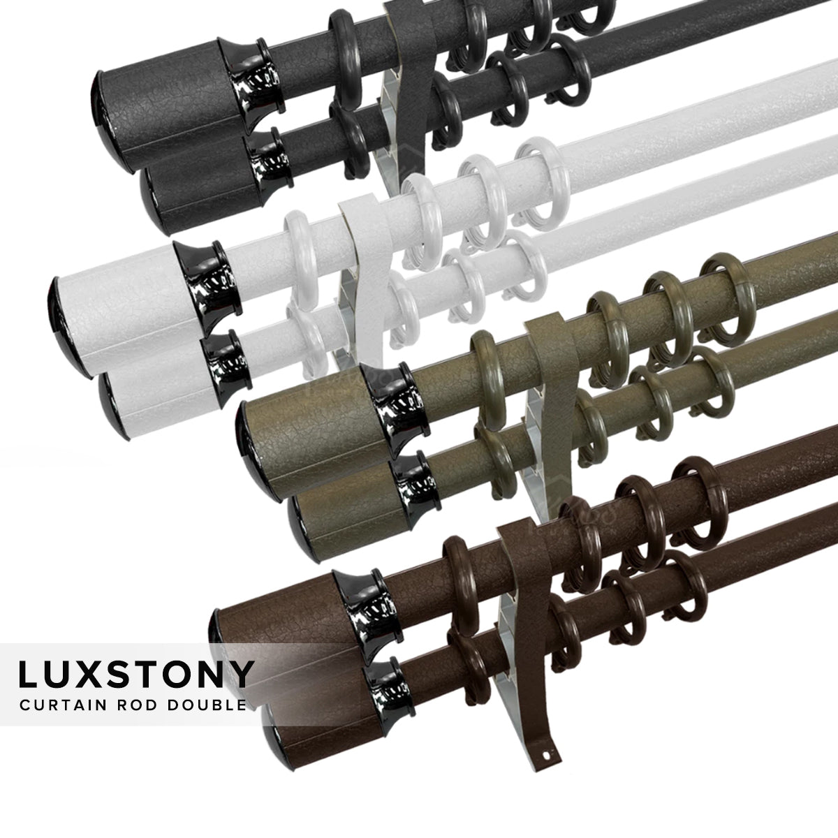 Luxstony Curtain Rod Double Complete Set