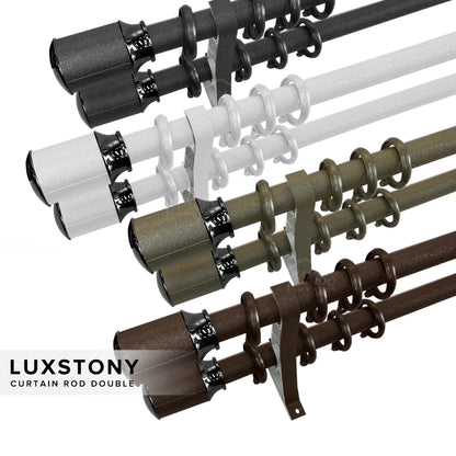 Luxstony Curtain Rod Double Complete Set