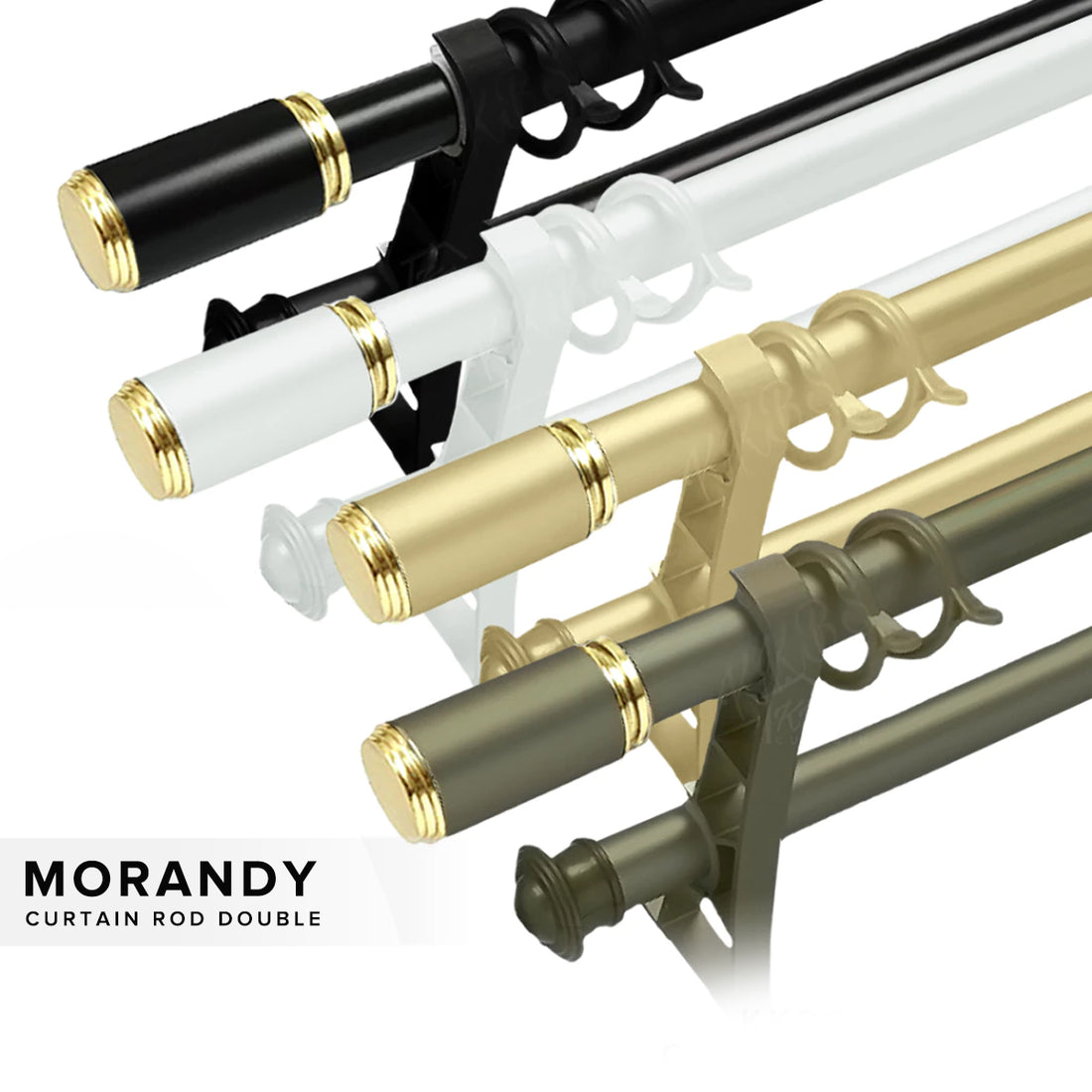 Set Lengkap Rod Langsir Morandy Berganda