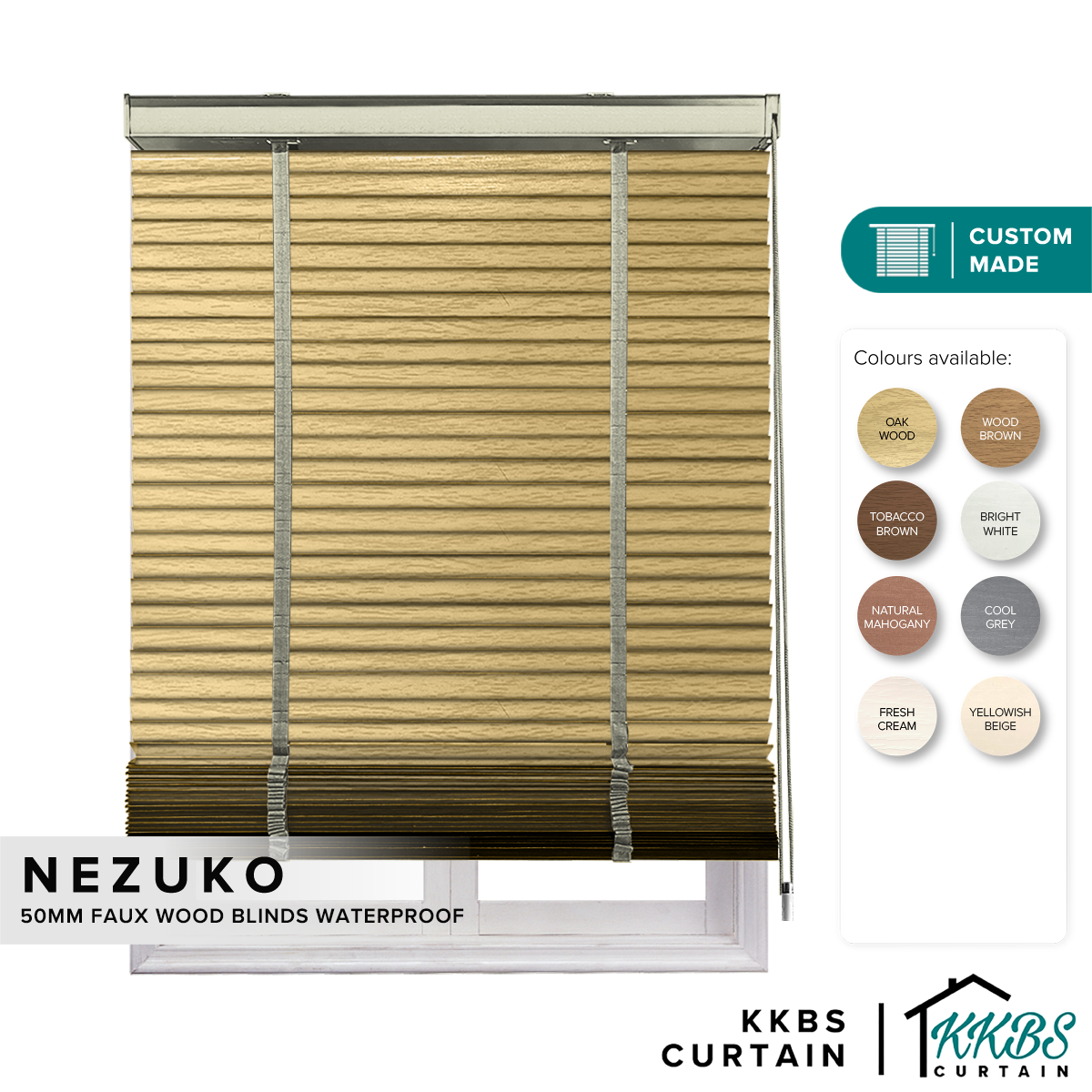 Nezuko 50毫米仿木百叶窗防水定制