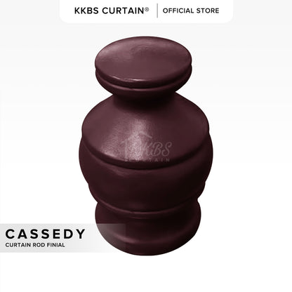 Cassedy 木制窗帘杆端盖 深梅洛颜色