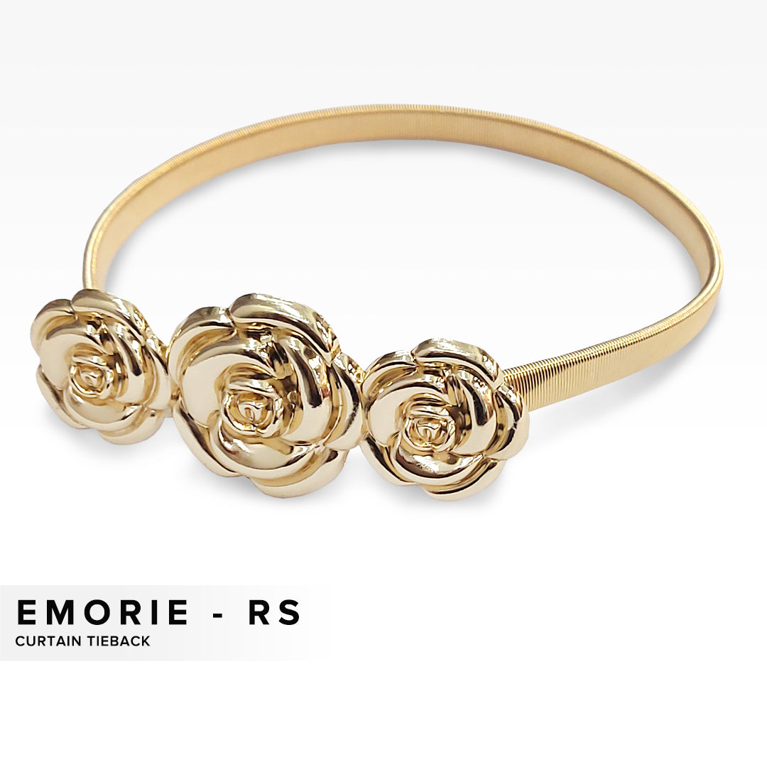 Emorie 玫瑰花设计窗帘绑带