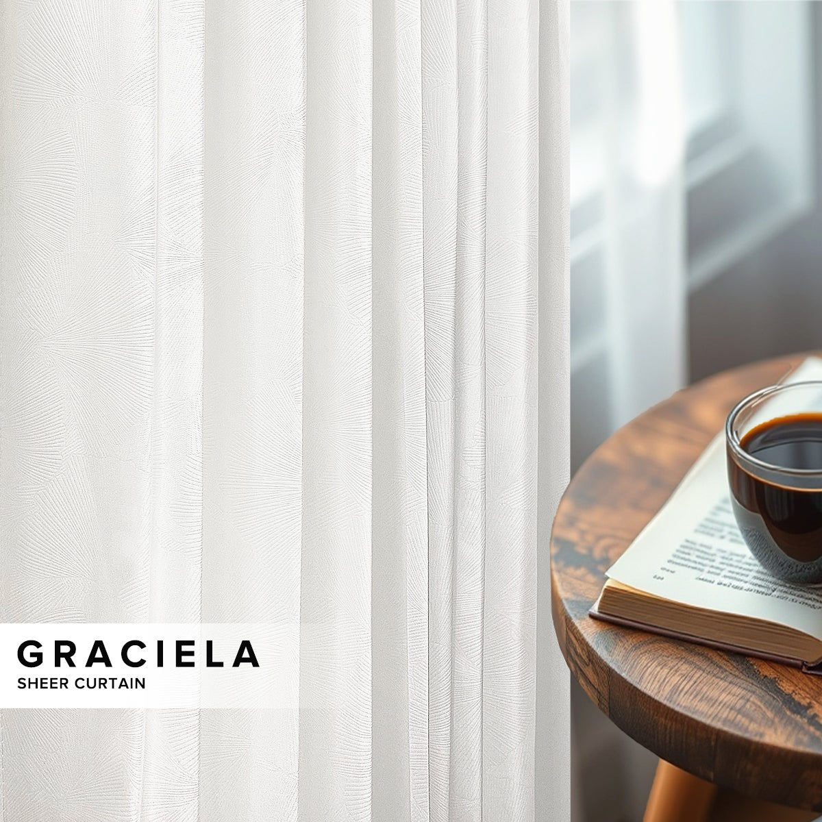 Graciela Privacy Sheer Curtain Ready Made