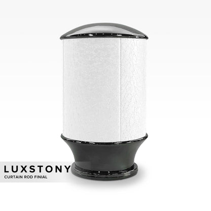 Luxstony Curtain Rod Finial / End Cap Porcelain White