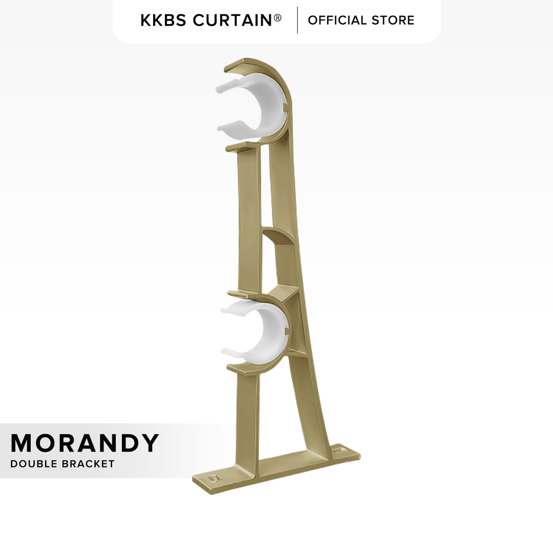 Morandy Curtain Rod Double Bracket - Matte Light Gold